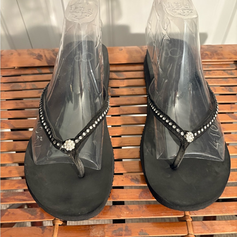 OP Black Rhinestone Sandals